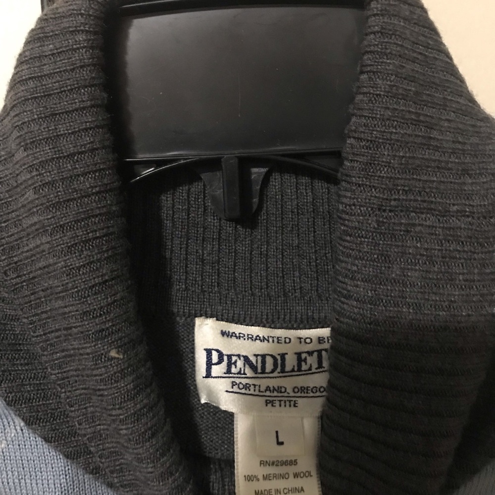 Pendleton Argyle Turtleneck Sweater Size L Petite - image 3